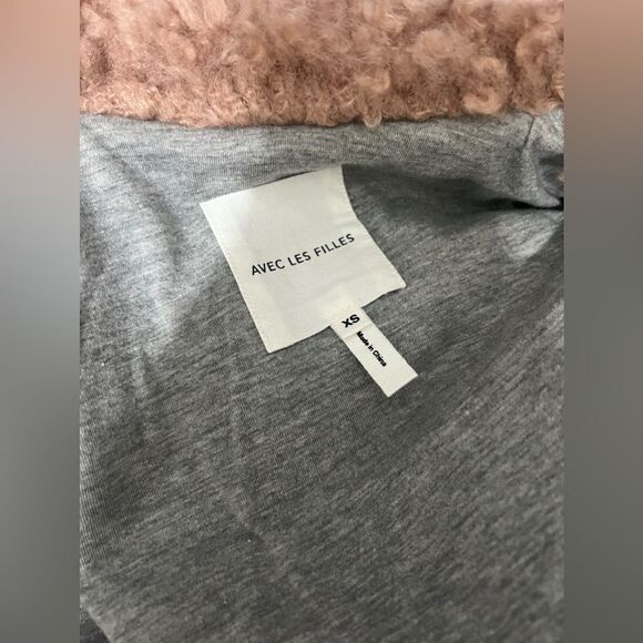 Women's Denim Jacket with Pink Faux Fur Trim - Picture 7 of 8